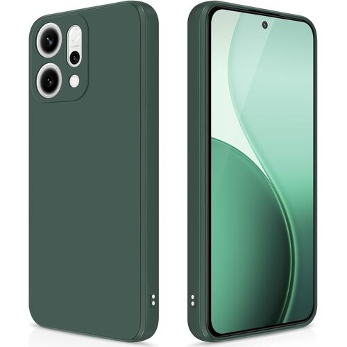 ELVORIX-Coque pour Oppo Reno 14 5G Case en Silicone, Etui de Protection Antichoc Etui Housse Silicone Ultra-Mince avec Couche Intérieure en Fibre et Protection pour Caméra, Vert