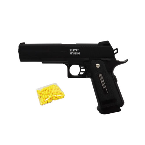 Pistolet À Billes En Métal 23 Cm Avec 18 Billes Incluses ? Réplique Ludique Robuste, Tir Coup Par Coup, Puissance 0,30 Joules