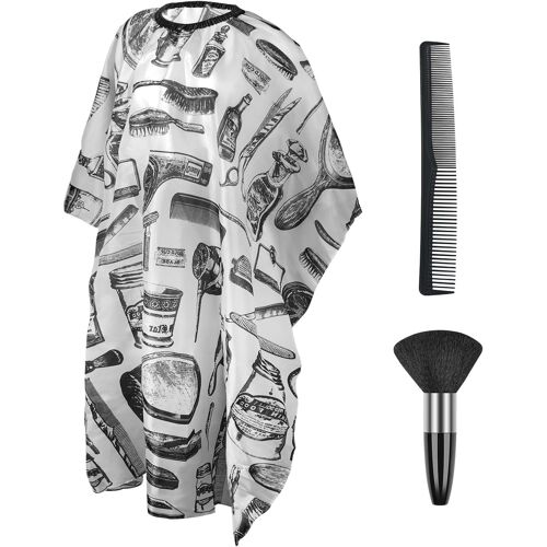 Kalanka-Coupe De Cheveux Coiffure Cape, Attache Auto Coupe De Cheveux Cape Avec Brosse Plumeau De Cou Et Un Peigne, Capes De Coiffeur De Salon Courte Pour Coupe De Cheveux De Salon De Coiffure 