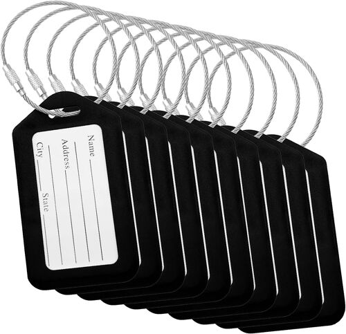 Kalanka-- Étiquettes De Bagages - Multicolore, 50 Paquet - Étiquette De Valise De Voyage Avec Carte D'identité De Nom Et Usage Intensif Métal Boucles De Fil Métallique