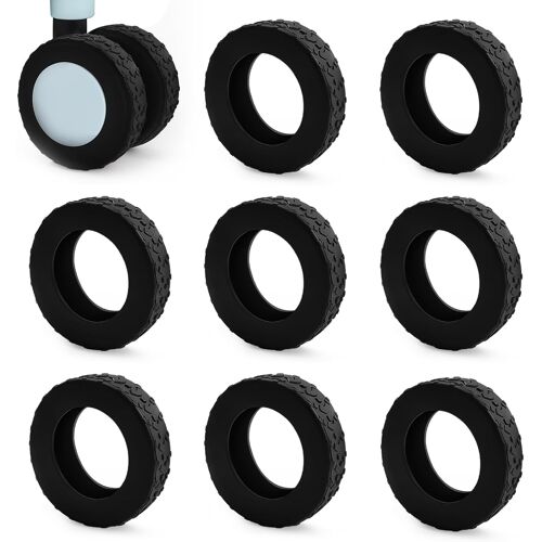 KALANKA-Lot de 8 Protection Roue Valise en Silicone, Protège-Roues de Valise, Silencieux, Antidérapant, Anti-Chute, Compatible Valise et Chaise de Bureau