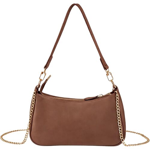 KALANKA-Sac à main avec chaîne, sac à bandoulière en cuir synthétique pour femme, petit sac à bandoulière avec fermeture éclair