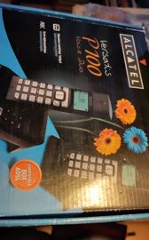 Boîte et mode d'emploi pour téléphone fixe sans fil Alcatel versatis P100 voice duo black noir notice