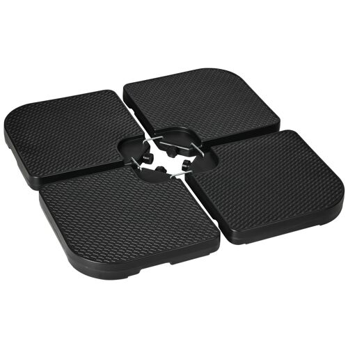 Lot De 4 Dalles Pour Parasol Déporté À Lester Hdpe Noir