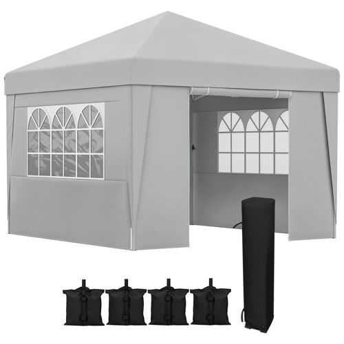 Tonnelle Barnum Pop-Up 3 X 3 X 2,75 M Anti-Uv 30+ Sac Transport Et Lestage Inclus Beige Clair