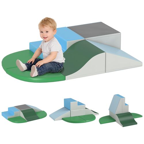 6 blocs de construction en mousse XL - modules de motricité - jouets éducatifs - certifiés normes EN71-1-2-3 - mousse EPE revêtement PU multicolore