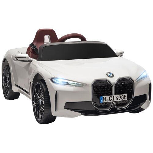 Voiture Électrique Enfant Licence Bmw I4 12v 5km/H Max. Nombreux Effets Télécommande Blanc