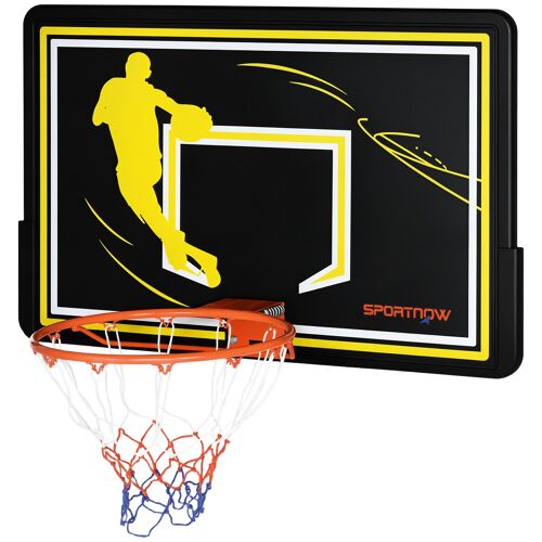 Panier De Basket Mural - Structure Acier - Accessoires Montage Inclus - Noir