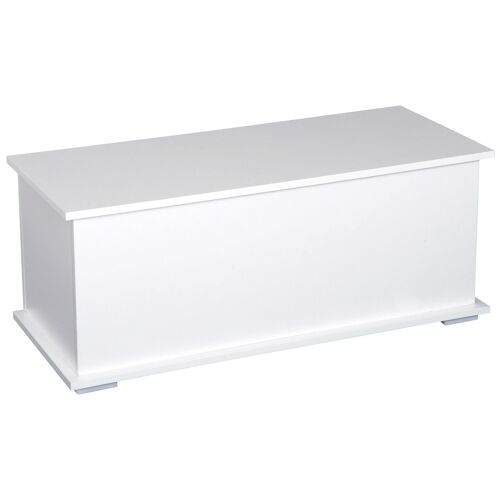 Coffre malle de rangement coffre à jouets dim. 100L x 40l x 40H cm panneaux particules blanc