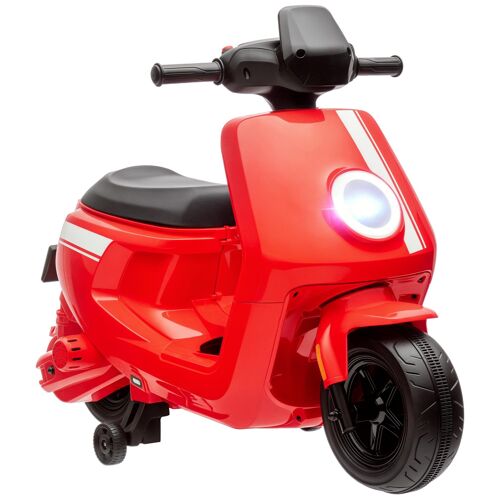 Scooter électrique enfant - moto enfant 6V 25W 2 vitesses 1,5-3 Km/h - effets sonores lumineux - rouge