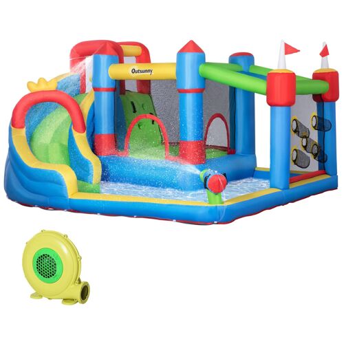 Château Gonflable Structure Gonflable Aire De Jeux 3-8 Ans Avec Gonfleur Et Sac De Transport 390 X 300 X 197 Cm - Multicolore