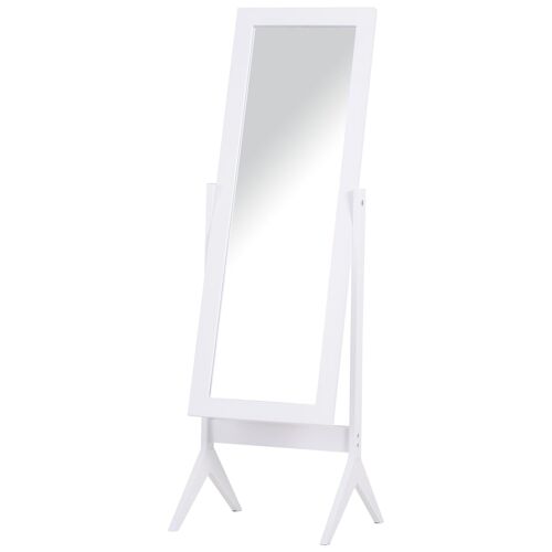 Miroir à pied inclinaison réglable dim. 47L x 46l x 148H cm MDF blanc