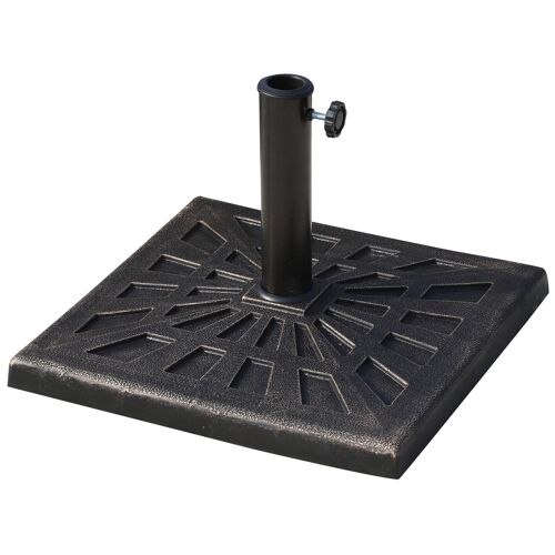 Pied De Parasol Base De Lestage Carr?E 51l X 51l X H 32 Cm R?Sine Imitation Fonte Poids Net 15 Kg Bronze