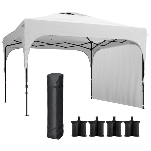 Tonnelle Barnum De Jardin Pliant - Dim. 3l X 3l X 2,65h M - Acier Oxford Blanc