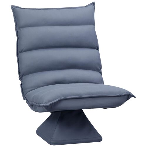 Fauteuil relax grand confort pivotant inclinaison réglable 5 niv. épais garnissage mousse haute densité tissu velours microfibre gris