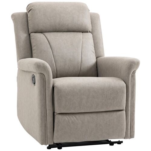 Fauteuil Relax Inclinable Revêtement Microfibre Polyester Gris