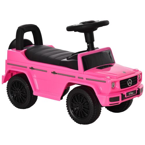 Camion porteur enfants véhicule à pousser licence Mercedes Benz 12-36 mois coffre klaxon phares rose