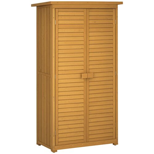 Armoire De Jardin Abri Jardin Remise Pour Outils Sur Pied 2 Étagères Portes Persiennes Toit Bitumé Étanche Bois Sapin Pré-Huilé