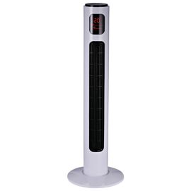 Ventilateur colonne tour programmable oscillant silencieux 45 W avec télécommande écran affichage minuterie 3 modes 3 vitesses 32L x 32l x 96H cm blanc noir