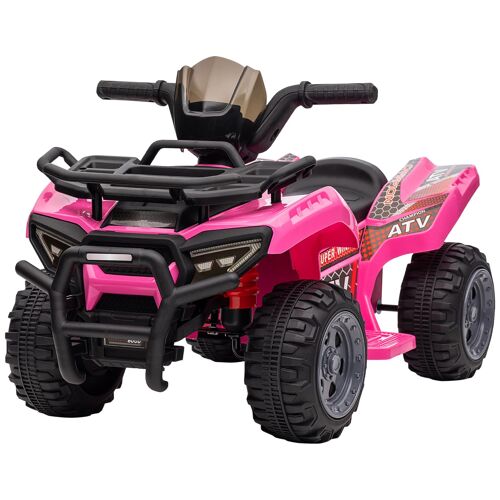 Buggy Électrique Enfant Quad Électrique Pour Enfant De 18 À 36 Mois Effet Lumineux 6 V 2 Km/H Max. Métal Pp Rose
