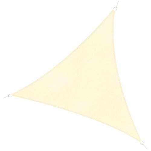 Voile D'ombrage Triangulaire Grande Taille 4 X 4 X 4 M Poly?Thyl?Ne Haute Densit? R?Sistant Aux Uv Cr?Me