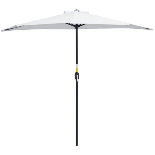 Demi Parasol - Parasol De Balcon - Ouverture Fermeture Manivelle - Acier Polyester Haute Densit? Blanc