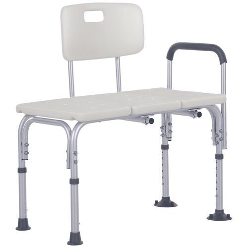 Chaise De Douche Siège De Douche Ergonomique Hauteur Réglable Pieds Antidérapants Charge Max. 136 Kg Alu. Hdpe Blanc 
