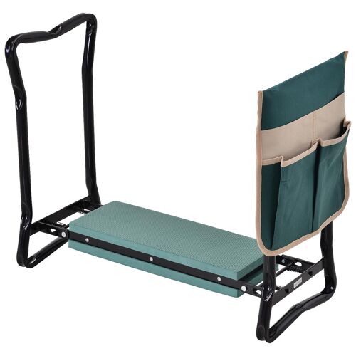 Tabouret De Jardin Pliable Agenouilloir De Jardin Si?Ge Jardinage Avec Coussin Pochette Rangement Outils Vert