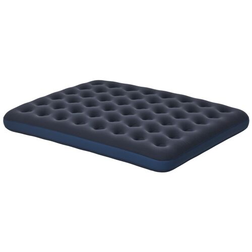 Matelas Gonflable Double Lit Pneumatique 2 Places Avec Gonfleur Manuel Surface Floquée Bleu