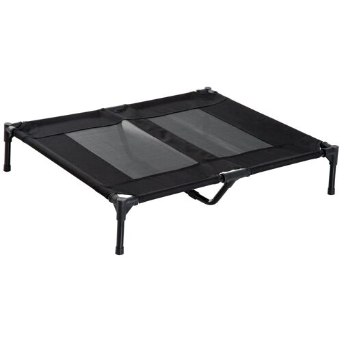 Lit Sur Pieds Pour Chien Chat Lit De Camp Animal Lit Surélevé Oxford Textilène Micro-Perforé Dim. 92l X 76l X 18h Cm Noir