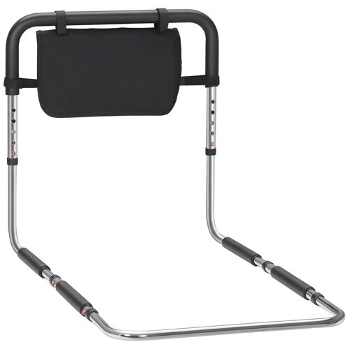 Barre de redressement de lit réglable en hauteur - poignée d'appui pour le lit - barre d'appui de lit avec rangement - acier noir