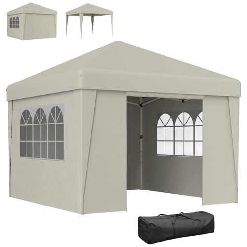 Tonnelle Barnum Pop-Up 3 X 3 X 2,75 M Anti-Uv 30+ Sac Transport Et Lestage Inclus Blanc
