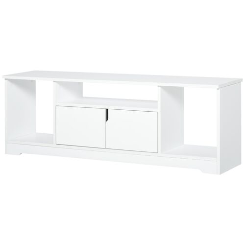 Meuble TV banc TV design contemporain - 3 niches, placard double porte - dim. 120L x 30l x 41H cm - panne