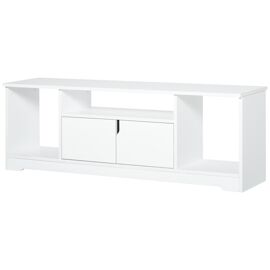 Meuble TV banc TV design contemporain - 3 niches, placard double porte - dim. 120L x 30l x 41H cm - panne