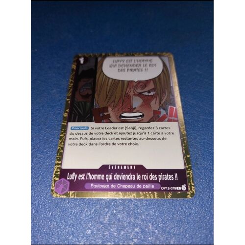 Luffy Est L'Homme Qui Deviendra Le Toi Des Pirates Holo Op12 One Piece Card Carte
