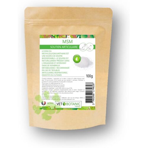 Kalanka-Msm Soutien Articulaire Pour Chiens Et Chats - Complément Alimentaire Naturel En Poudre 100g