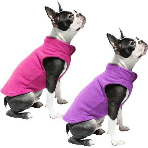 Kalanka-Lot De 2 Pulls Pour Chien, Pull En Polaire De Couleur Unie Avec Anneau Chaud Pull-Overs Pour Chiens Vêtements Chauds D'automne Et D'hiver Pour Petit Chat Et Chien