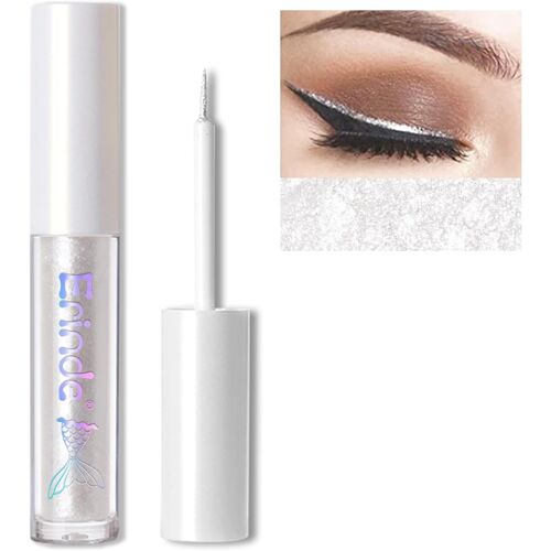 Kalanka-Eye Liner Liquid Pailleté, Stick À Paupières Métallisées Scintillant, Hautement Pigmenté Et Résistant À L'eau Longue Durée, #01 Blanc Nacré 