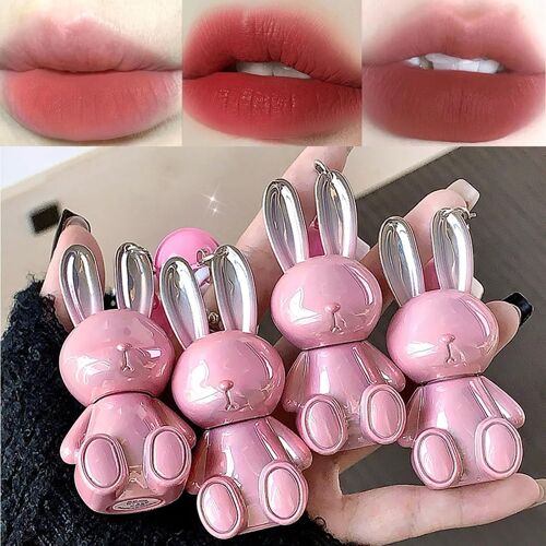 Kalanka-Rouge À Lèvres Liquide Mat 3 Couleurs - Gloss À Lèvres Mignon Avec Porte-Clés Lapin - Rouge À Lèvres Léger Avec Finition Mate - Couverture Complète - Maquillage Coréen Pour Filles (#1,#5,#6) 