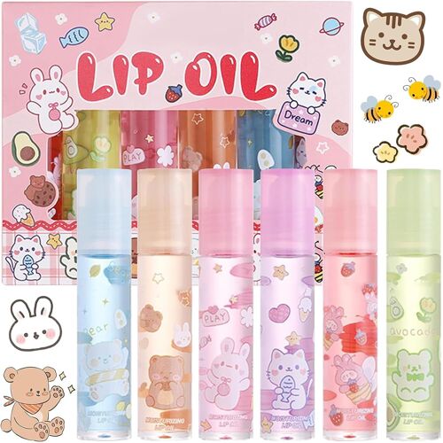 Kalanka-6 Pièces Gloss À Lèvres Set, Hydratant Roll-On Lip Gloss Huile À Lèvres Transparente Incolore, Rouge À Lèvres Liquide Brillant À Lèvres Non Collant, Baume À Lèvres Pour Lèvres Sèches Et Gercé 