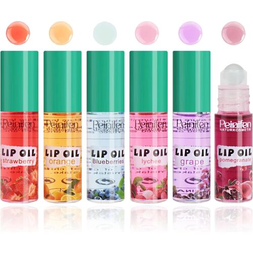 Kalanka-Lot De 6 Gloss À Lèvres Roll-On - Huile De Brillant À Lèvres Au Goût Fruité - Huile De Gloss À Lèvres Hydratante - Pour Femme - Transparent - Repulpant - Huile À Lèvres Douce Jelly 