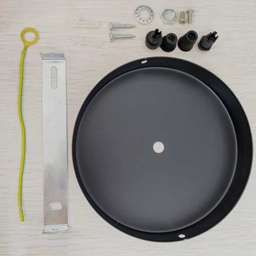 Kalanka-Pendant Cable Grip Plaque Pour Luminaire Lampe Suspension Multicolore Pince Complet Ensemble Full Set Noir (15cm)