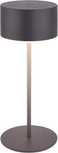 Kalanka-Briloner - Lampe De Table Sans Fil Ip44 Avec Fonction Tactile, Dimmable, Bord Lumineux, Lampe De Salon À Poser, 8x18cm, Anthracite