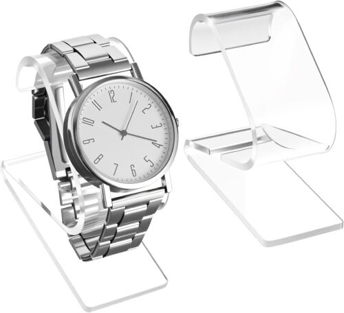 Kalanka-Lot De 2 Supports De Montre Transparents - Support De Montre - Support De Montre Fixe - Support De Montre Unique En Acrylique - Support De Montre Pour Homme Et Femme