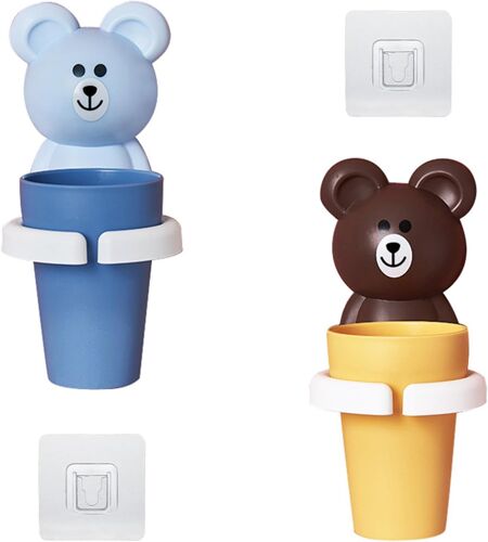 KALANKA-Gobelet Brosse à Dent, Ensemble 2 Pièces Porte Brosse à Dents, Porte-Brosses à Dents pour Enfants, Convient aux Enfants de 2 Ans et Plus