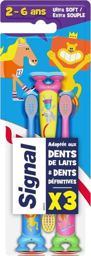 Kalanka-Brosses À Dents Souple Pour Enfants, 2-6 Ans - Le Lot De 3 