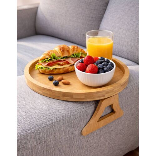 Plateau En Bois De Qualité - Table De Canapé Clipsable Et Pliable - Support Stable En Bois
