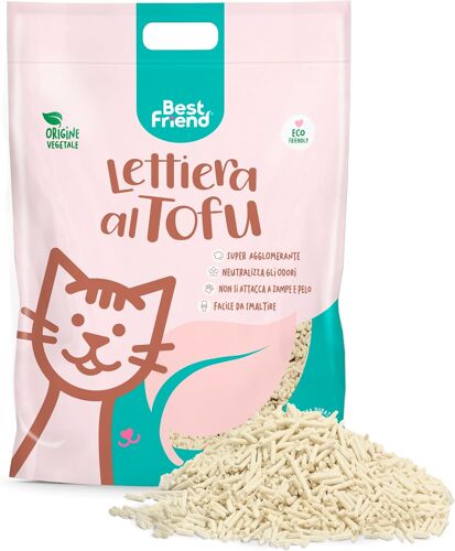 Kalanka-Record Best Friend - Litière Pour Chat Au Tofu 5,5 L Agglomérant Et Végétal - Jusqu'à 30 Jours D'utilisation - Se Débarrasse Dans Les Bios Ou Les Toilettes - Sable Chat Anti-Odeur Classique,