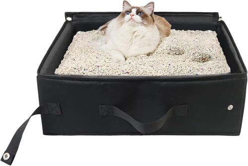 Kalanka-Bac À Litière Pliable Avec Couvercle Imperméable En Tissu Oxford Pour Grands Chats, Portable Pour L'extérieur