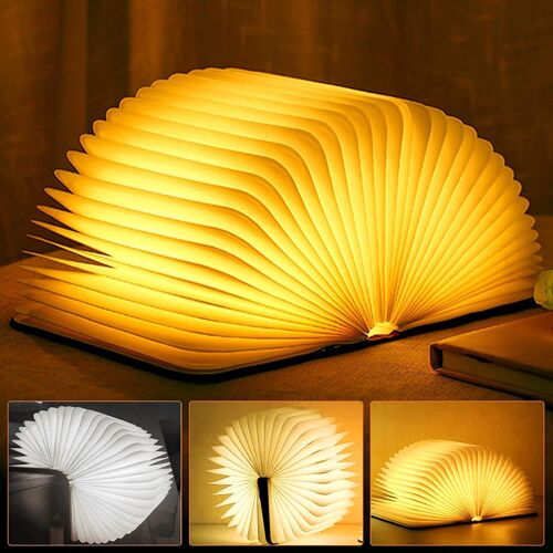 Kalanka-Lampe De Lecture Led Pliable, Lampe De Bureau Rechargeable Usb, Éclairage D'ambiance Blanc Chaud, Lampe De Chevet Pour Enfants, Petite Amie, Cadeau, Décoration Intérieure (12 X 9 X 2,5 Cm)
